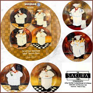 Sakura Al Dente Chef Salad Dessert Plates - Set of 4 Jennifer Garant Stoneware